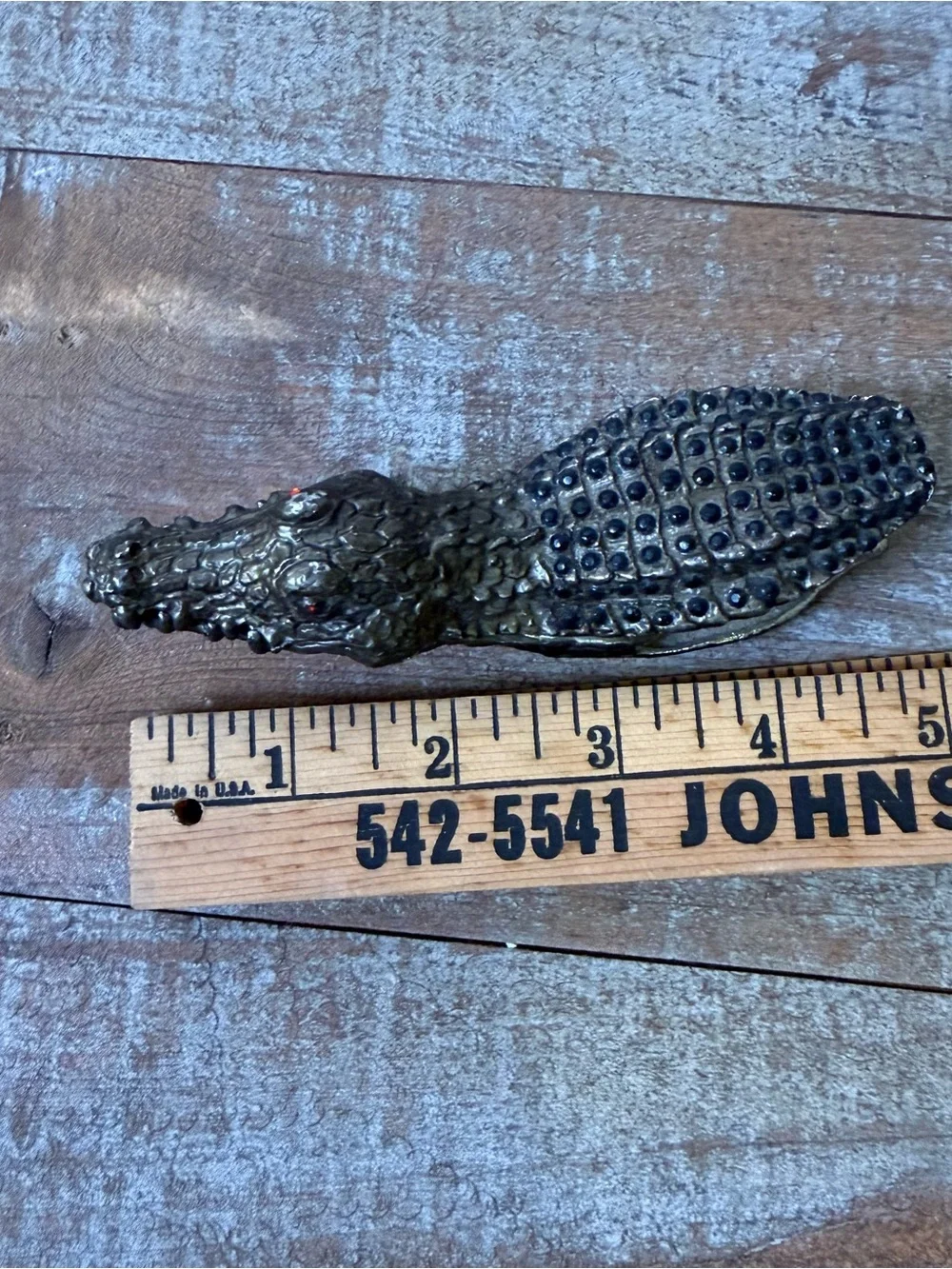 Vintage Alligator Crocodile Desk Clip Office Man Cave Decor